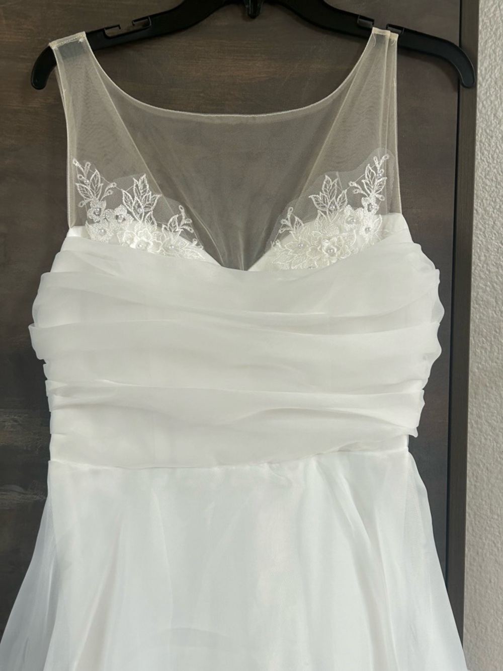 NWT Lulus Yours for Eternity White Organza Embroidered Pleated Maxi Dress - Picture 10 of 13